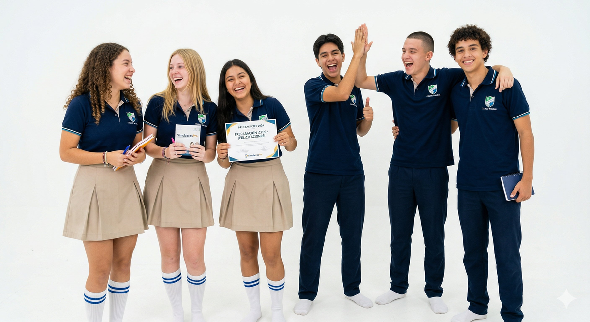 Estudiantes preparándose para el ICFES